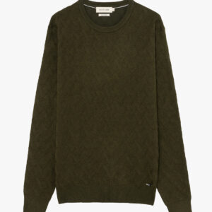 Maglione girocollo in misto lana – verde militare