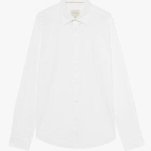 Camicia in cotone elasticizzato manica lunga – bianca