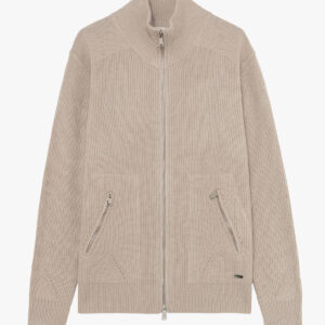 Cardigan con zip – camello