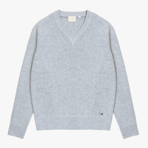Maglione con scollo a V – grigio chiaro