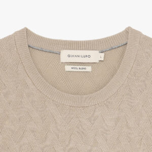 Maglione girocollo in misto lana – beige