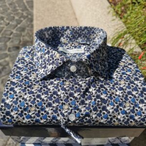 Amalfi camicia manica lunga – motivo blu