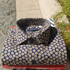 Camica Capri stampa floreale moka