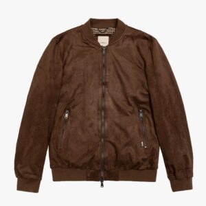 Giubbotto bomber effetto camoscio - Tobacco