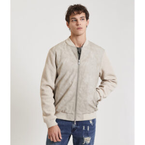 Giacca bomber con maniche a costa Inglese - Nero